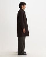 Stan - Dark Brown Plain Wool Car Coat