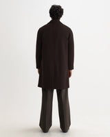 Stan - Dark Brown Plain Wool Car Coat