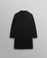 wax london men's Sasso Coat Black Wool