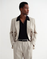 Vigo - Natural Linen Double-Breasted Blazer