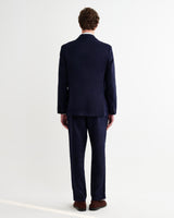 Vigo - Navy Linen Double-Breasted Blazer
