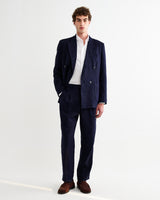 Aubyn - Navy Linen Loose Fit Trousers