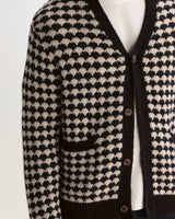 Walker - Black And Ecru Bubble Knit Cardigan