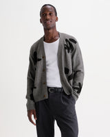 WALKER CARDIGAN FELTED APPLIQUE GREY / BLACK