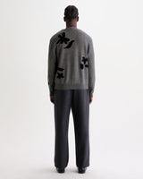 WALKER CARDIGAN FELTED APPLIQUE GREY / BLACK