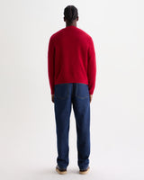 WALKER CARDIGAN FLUFFY WOOL BLEND RED