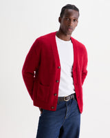 WALKER CARDIGAN FLUFFY WOOL BLEND RED