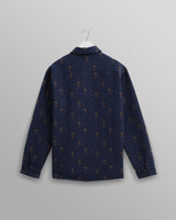 wax london men's Whiting Overshirt Blue Totem Quilt