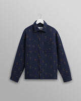 wax london men's Whiting Overshirt Blue Totem Quilt