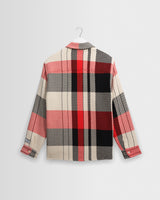 Whiting - Ecru And Red Camden Tempo Check Overshirt