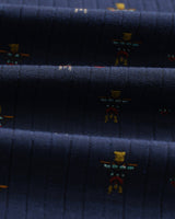 wax london men's Whiting Overshirt Blue Totem Quilt