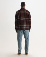 WHITING OVERSHIRT LEX WOOL BLEND CHECK BURGUNDY / MULTI