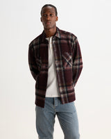 WHITING OVERSHIRT LEX WOOL BLEND CHECK BURGUNDY / MULTI
