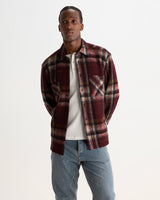 Whiting - Burgundy And Multicolour Lex Wool Blend Check Overshirt
