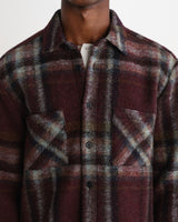 WHITING OVERSHIRT LEX WOOL BLEND CHECK BURGUNDY / MULTI