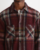 Whiting - Burgundy And Multicolour Lex Wool Blend Check Overshirt