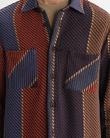 WHITING OVERSHIRT WALTER STRIPE BLUE / BROWN