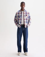 Whiting - Ecru And Red Jazz Weave Check Overshirt