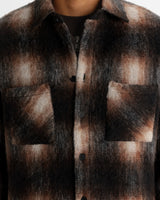 WHITING OVERSHIRT ELM WOOL BLEND CHECK BROWN / BLACK