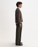 WILDE CREW FLUFFY WOOL BLEND CHOCOLATE BROWN