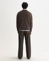 WILDE CREW FLUFFY WOOL BLEND CHOCOLATE BROWN