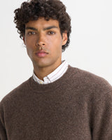 WILDE CREW FLUFFY WOOL BLEND CHOCOLATE BROWN