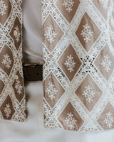 Didcot - Taupe And Ecru Diamond Lace Short-Sleeve Shirt