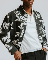 Jay - Black And Ecru Printed Cotton Chore Jacket