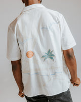 Didcot - Ecru Summer Applique Short-Sleeve Shirt