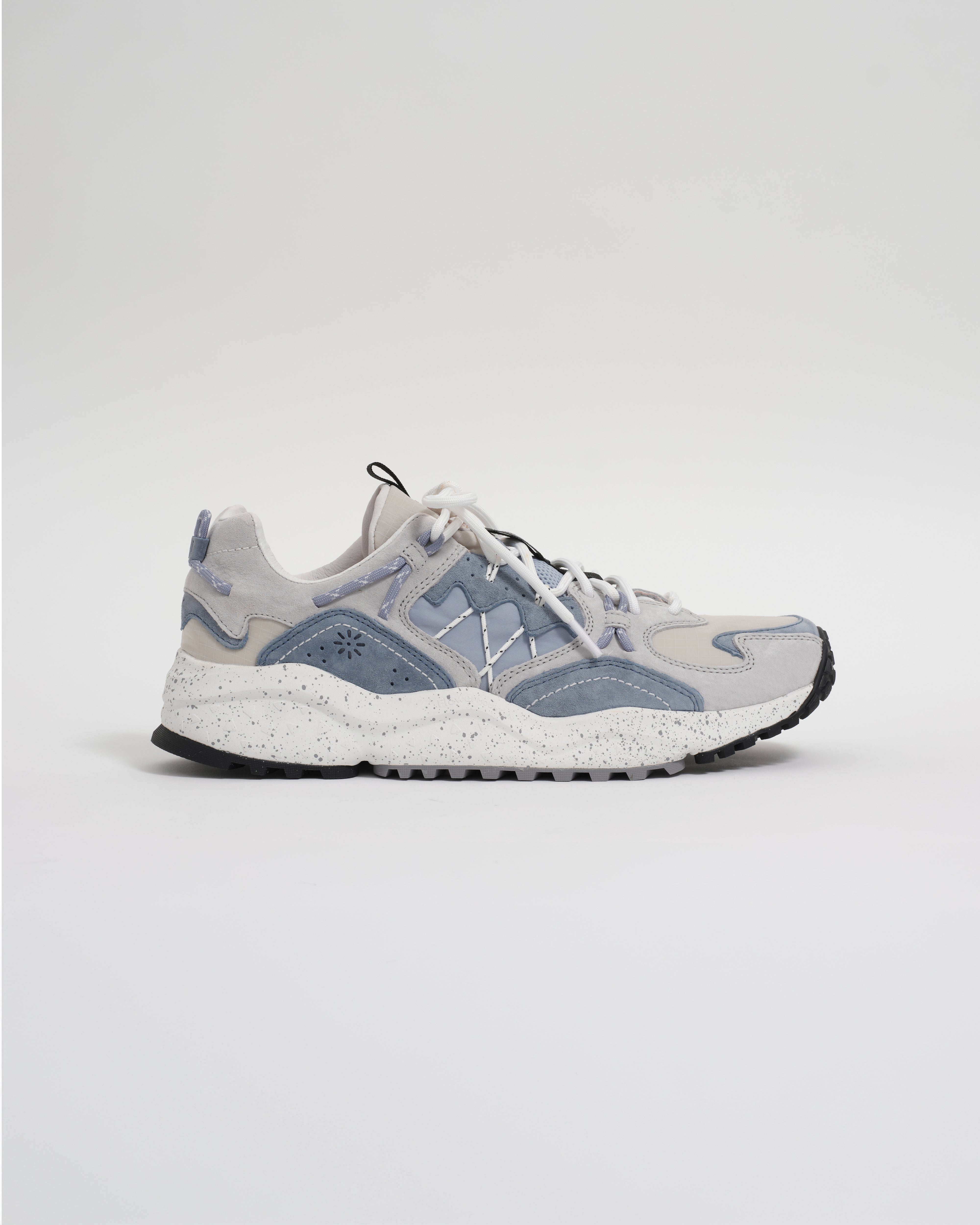 Flower Mountain Yamabushi - Grey Blue Suede Nylon Trainers | Wax