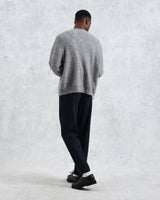 wax london men's Alban - Grey Marl Mohair Blend Cardigan