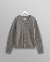 wax london men's Alban - Grey Marl Mohair Blend Cardigan