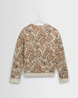 wax london men's Alban - Natural And Brown Floral Textured Jacquard Cardigan