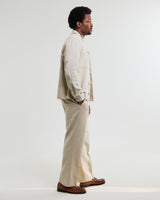 wax london men's Aldred - Natural Linen-Cotton Revere Overshirt