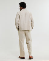 wax london men's Aldred - Natural Linen-Cotton Revere Overshirt