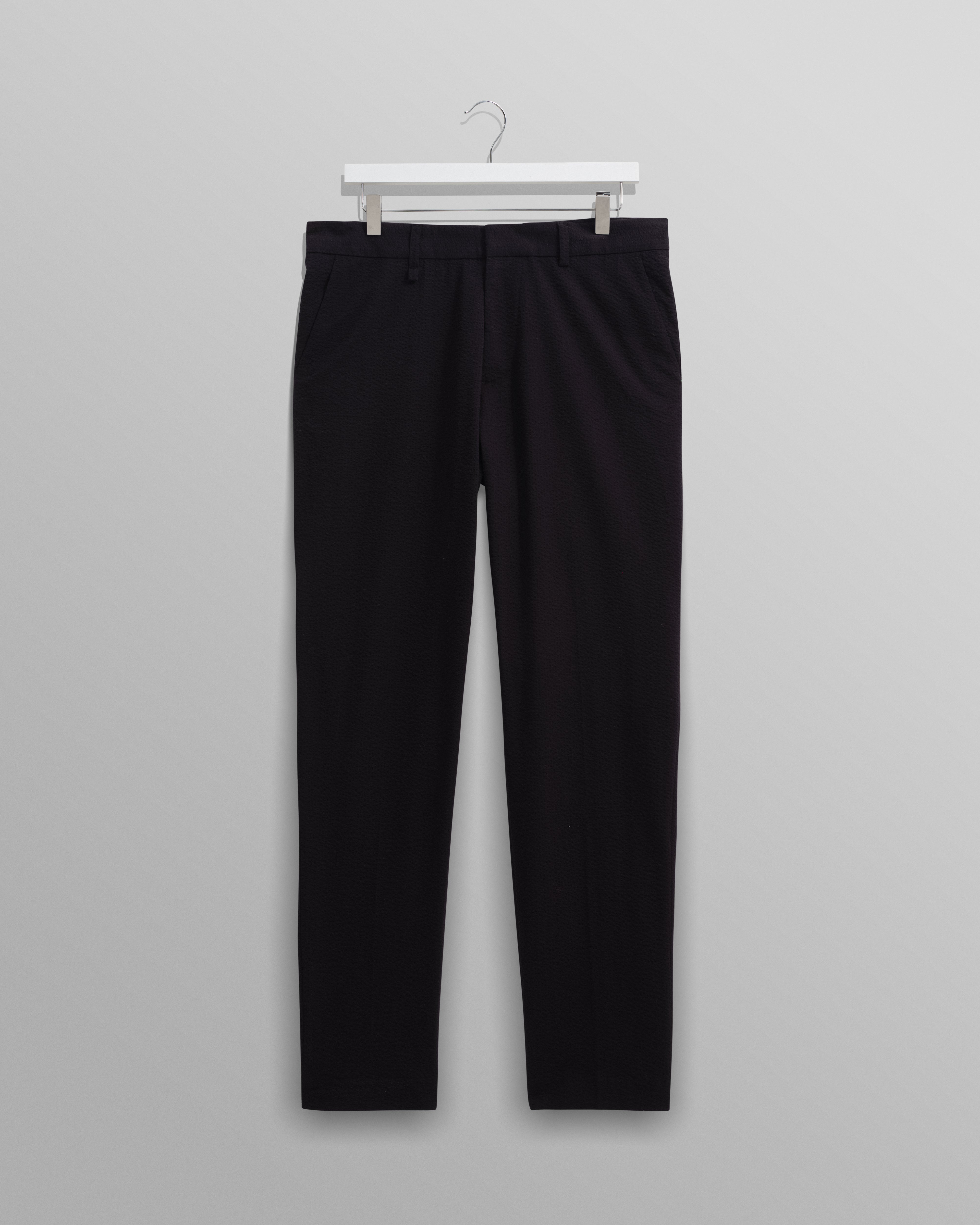 wax london men's Alp - Black Seersucker Trousers