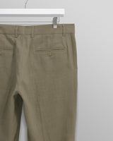 wax london men's Alp - Khaki Linen Trousers