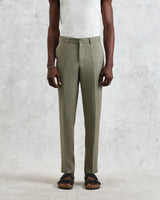 wax london men's Alp - Khaki Linen Trousers
