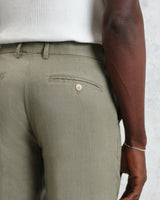 wax london men's Alp - Khaki Linen Trousers
