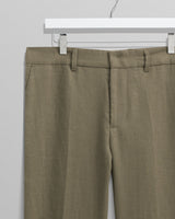 wax london men's Alp - Khaki Linen Trousers