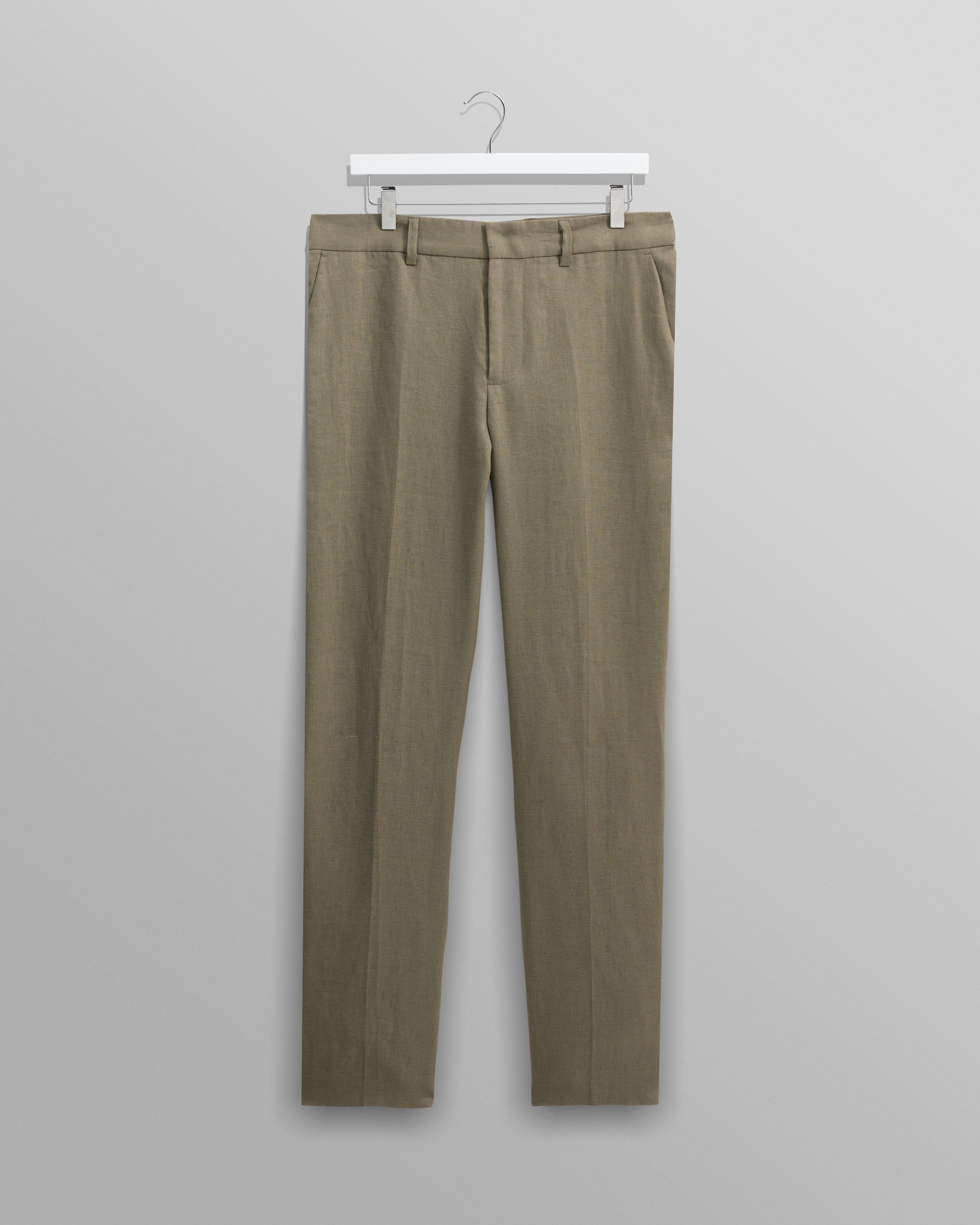 wax london men's Alp - Khaki Linen Trousers