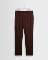 wax london men's Alp - Merlot Linen Slim Fit Trousers