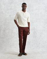wax london men's Alp - Merlot Linen Trousers