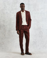wax london men's Alp - Merlot Linen Trousers