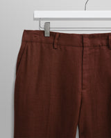 wax london men's Alp - Merlot Linen Trousers