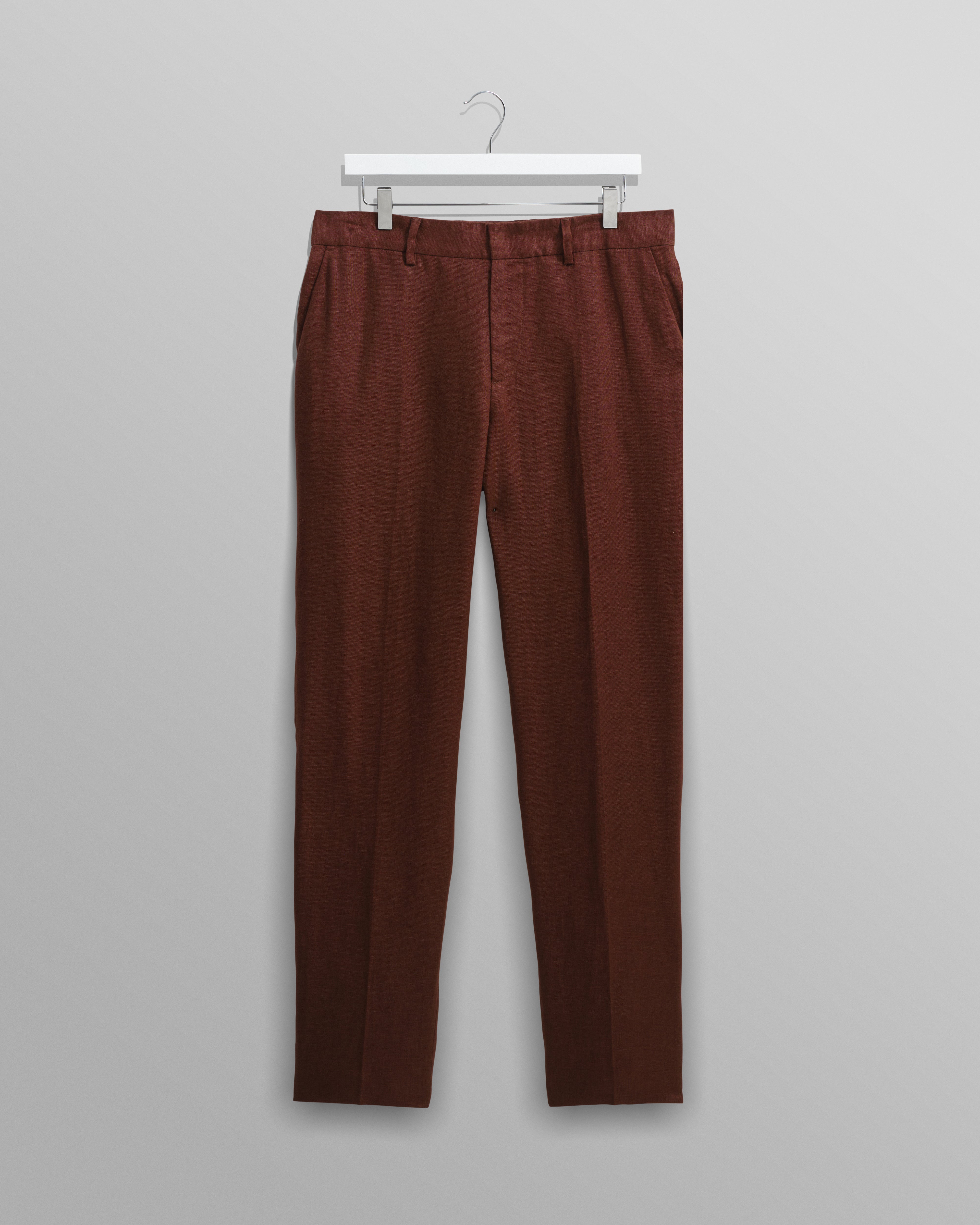 wax london men's Alp - Merlot Linen Trousers