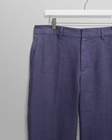 wax london men's Alp - Mid-Blue Linen Trousers