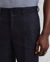 wax london men's Alp - Midnight Navy Linen Trousers