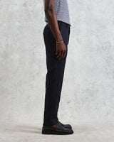 wax london men's Alp - Midnight Navy Linen Trousers