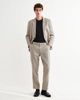 wax london men's Alp - Natural Linen Slim Fit Trousers